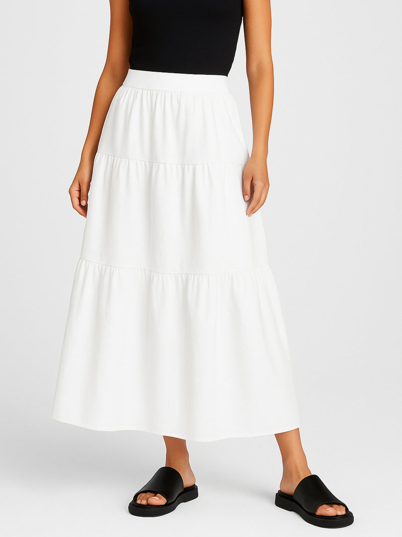 The Classic White Tiered Skirt