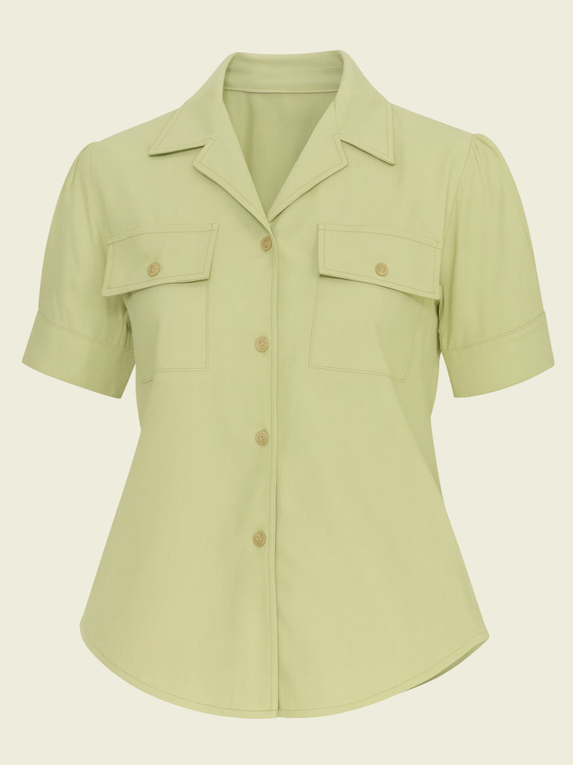 Sage Green Utility Button-Down