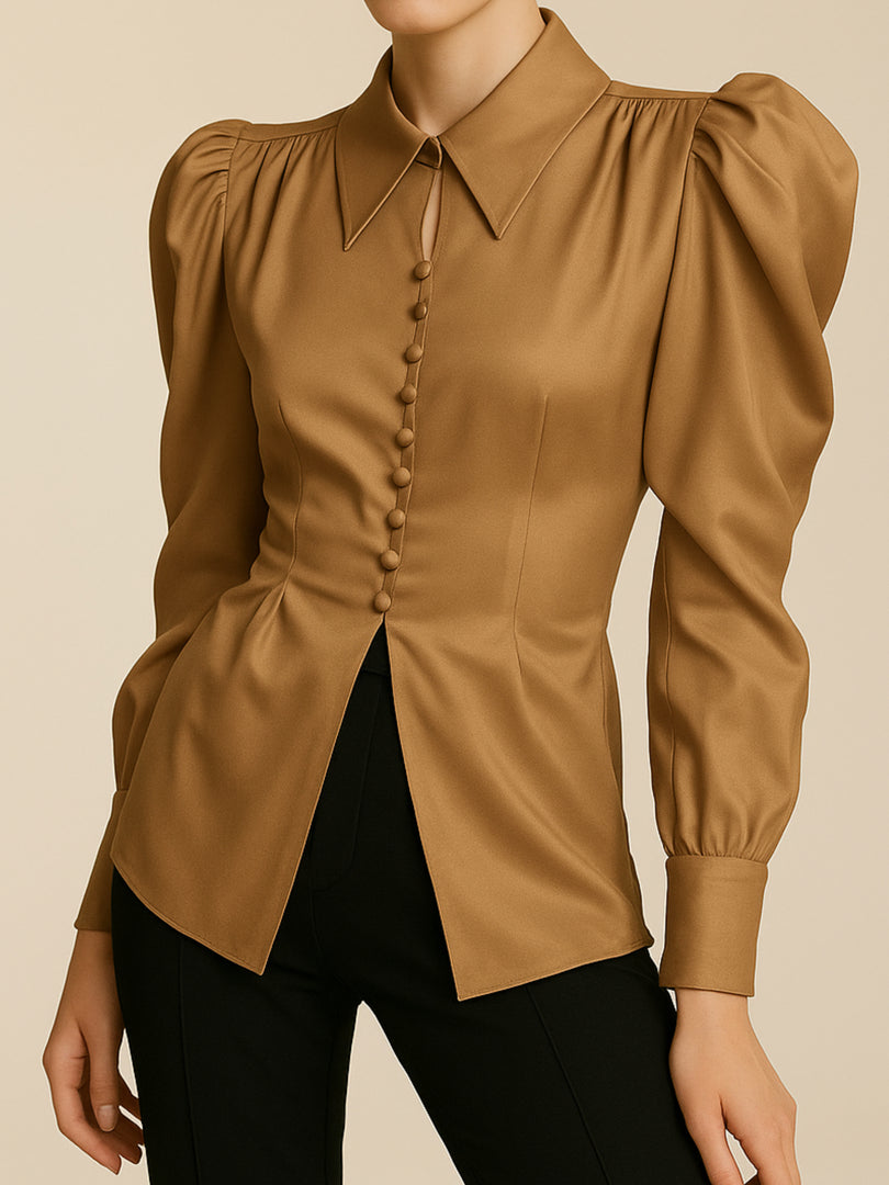 bronze gold Structured Satin Top