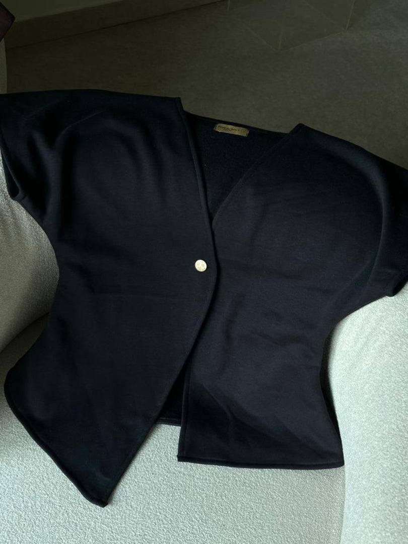 Sculpted Black Fleece Top Fall V1